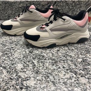 Christian Dior B22 Sz 43 (10) Pink/White Technical Mesh w/ Gray Smooth Calfskin